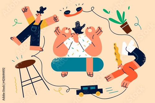 Tiredness and meditation concept