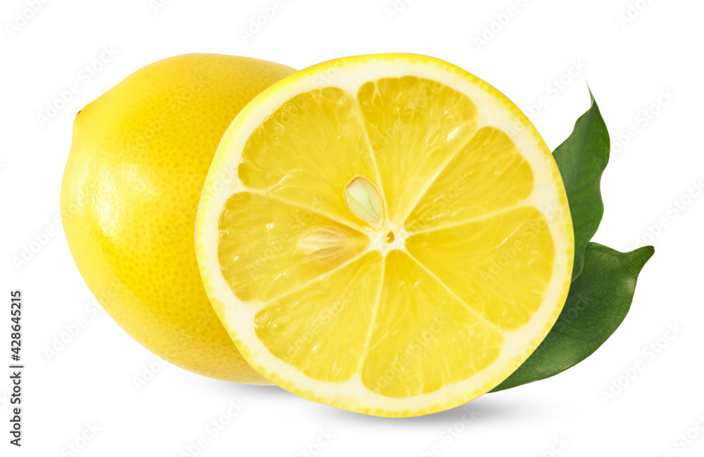 Fresh ripe lemon isolated on white Fresh ripe lemon isolated on white