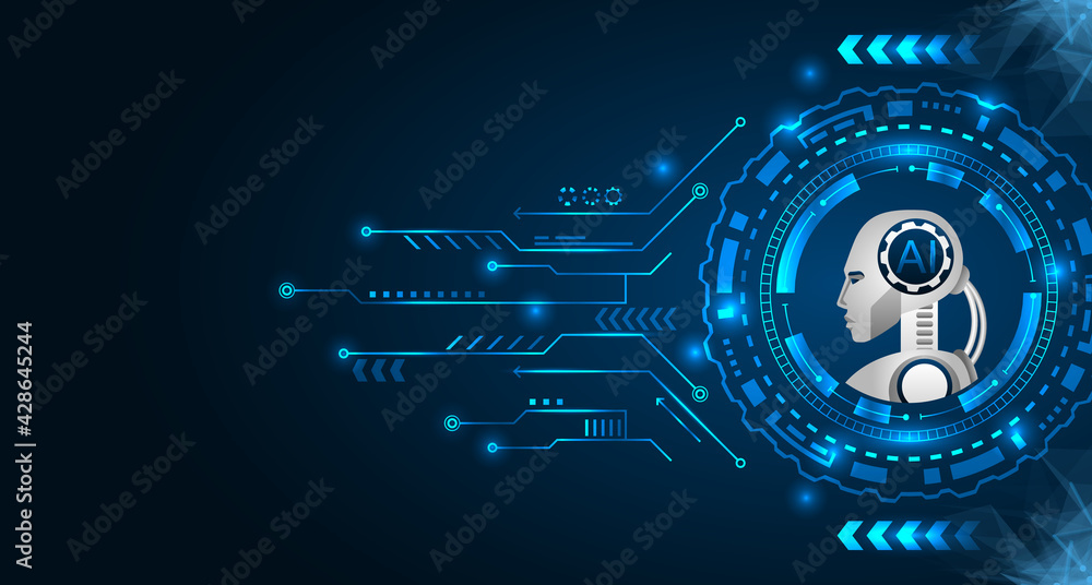 Think Process of Artificial Intelligence, Robot, Cyborg, AI, HUD Elements Think Process of Artificial Intelligence, Robot, Cyborg, AI, HUD Elements