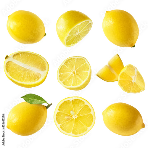 Fresh ripe lemon isolated on white photo