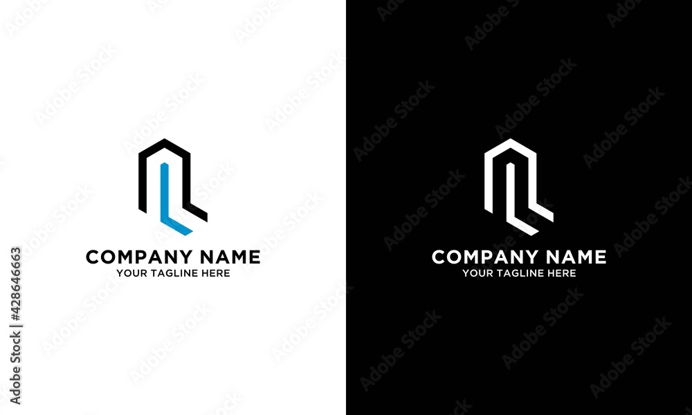 Letter  nl logo design vector icon