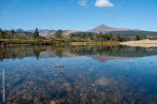 lake in the mountains Scotland landscapes