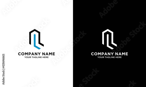 Letter  nl logo design vector icon
