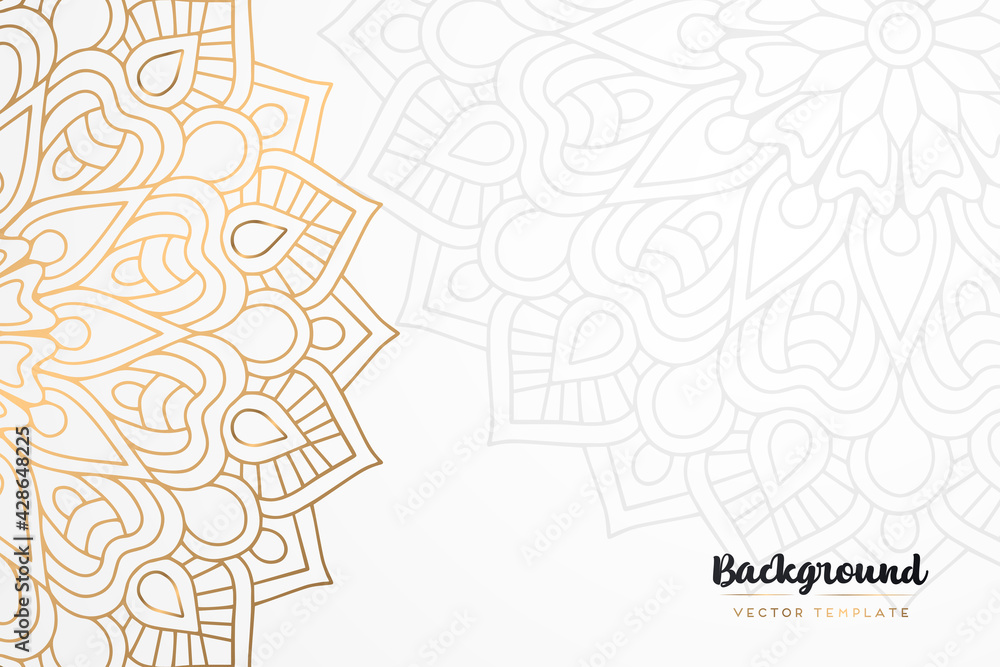 Fototapeta premium Vector islamic gold background with mandala