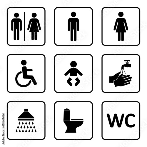 zestaw ikon do wc