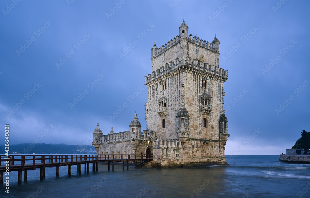 Belem Tower and Cloudy Day