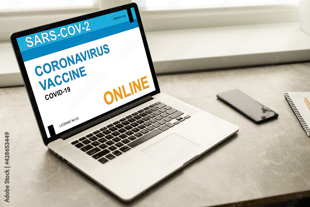 online health appointment, booking or reserve coronavirus or covid-19 vaccine in concept social distance healthcare in quanrantine people at home using laptop computer. online health appointment, booking or reserve coronavirus or covid-19 vaccine in concept social distance healthcare in quanrantine people at home using laptop computer.