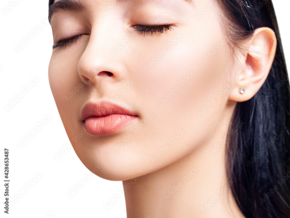 Young brunette woman with perfect makeup and skin. Young brunette woman with perfect makeup and skin.