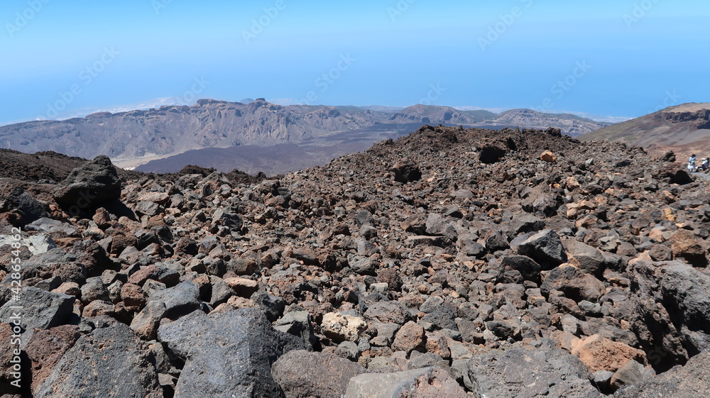Teide mountain, Tenerife with blue sky on the ground Teide mountain, Tenerife with blue sky on the ground