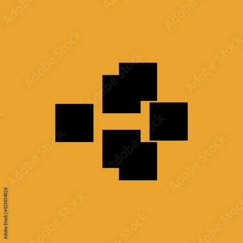 Big Black Blocks logo icon. New modern art illustration. Great Simple Product cover card design.