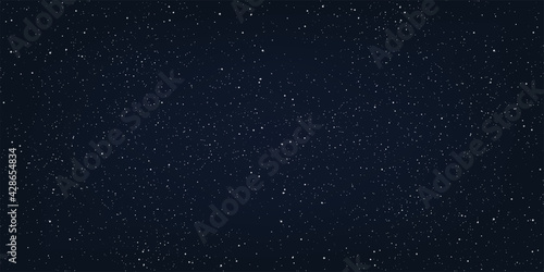 Realistic galaxy sky, Starry nights with bright shiny stars, Shining stars in the dark sky. Vector illustration.