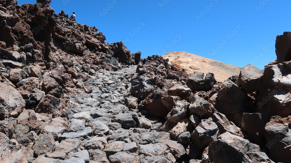 Stony path in Teide, Canary Islands