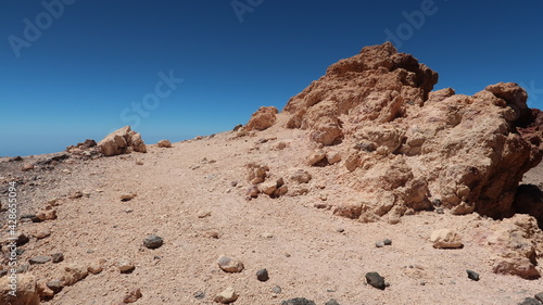 Small rock formation on Teide in the sunny day