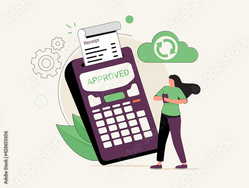 Retail software abstract concept vector illustration set. Cloud POS, chargeback, card-on-file, sale and transaction data