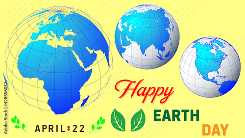 Earth Day is an annual event on April 22 to demonstrate support for environmental protection.World Earth Day 2021 .earth globe with earth .