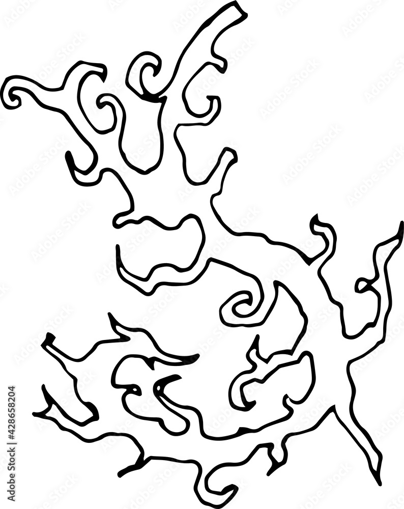 Hand draw black and white spiral, swirl,abstract doodle Hand draw black and white spiral, swirl,abstract doodle