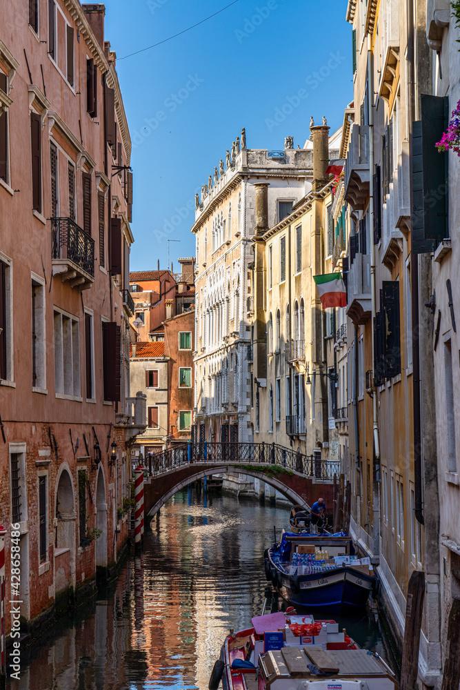 Rio della Fava in Venice, Veneto, Italy seen from a bridge