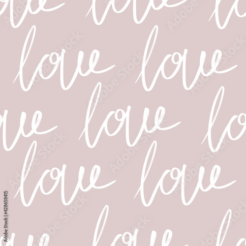 Love lettering seamless pattern
