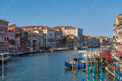 Venice Grand canal with gondolas, Italy in summer © rudiernst