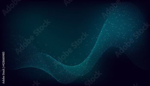 Abstract blue background. Outer space with a swirling wavy ribbon. Vector graphics. Abstract blue background. Outer space with a swirling wavy ribbon. Vector graphics. It can be used as a background f