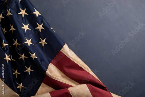 Valokuva Patriotic background with vintage american flag
