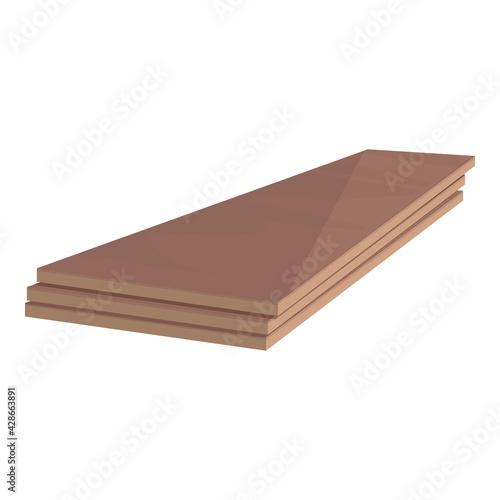 Plywood building icon. Cartoon of Plywood building vector icon for web design isolated on white background