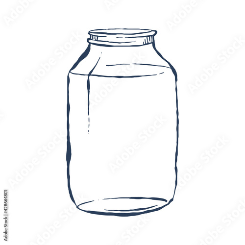 Doodle vector illustration of a glass jar