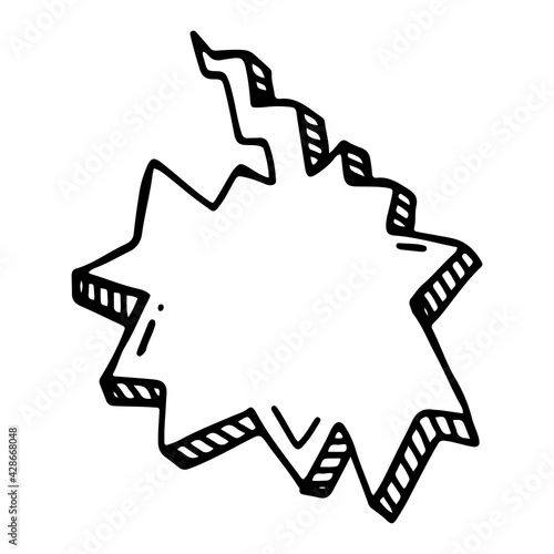 hand drawn indignant balloon in doodle style isolated