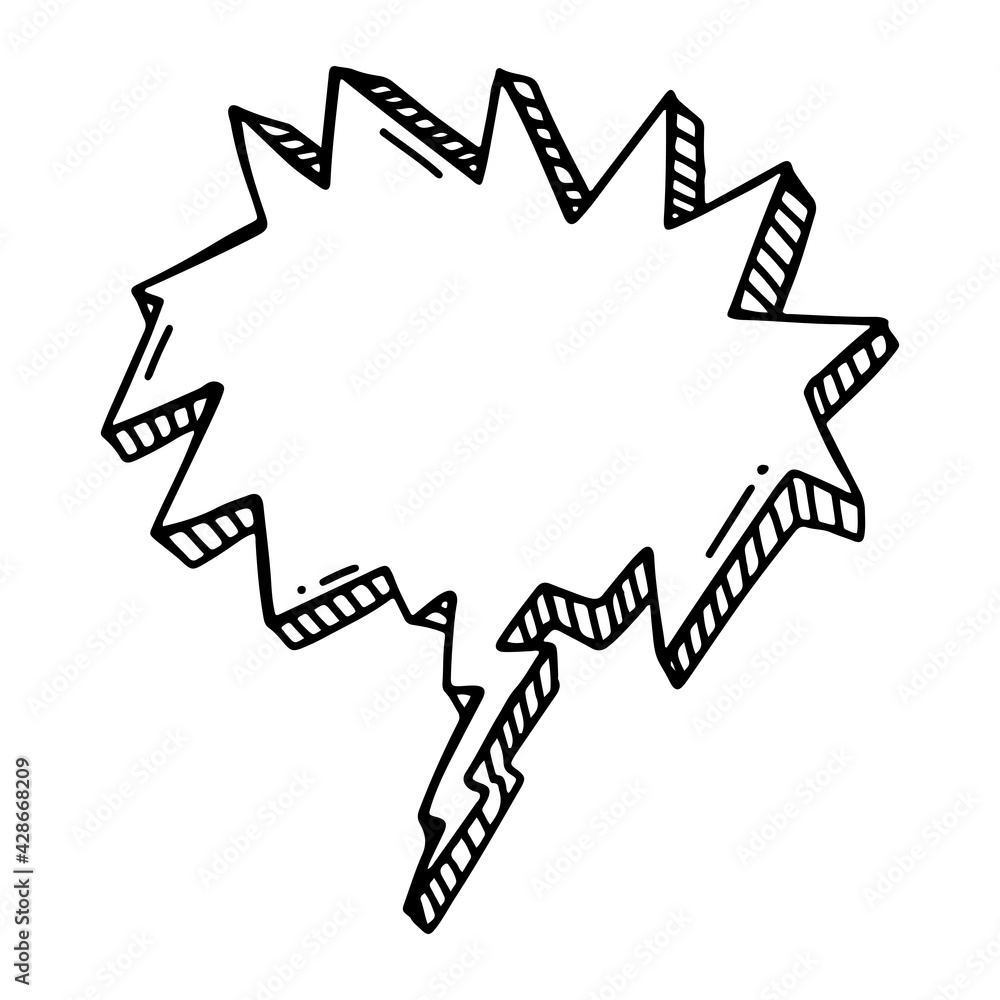 hand drawn scream announcement balloon in doodle style isolated hand drawn scream announcement balloon in doodle style isolated
