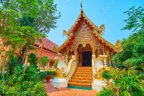 The Viharn Hall of Wat Phra Singh, Chiang Rai, Thailand photo