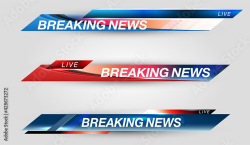 Lower Third TV News Bars Set Vector. Tv news bar. Television broadcast media title banner