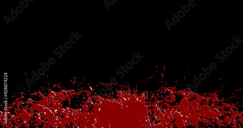Render with drops of blood on a black background