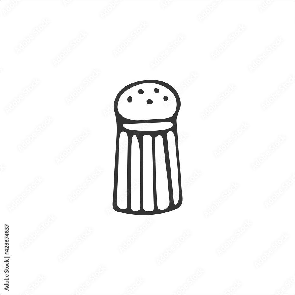 Hand-drawn jar for salt or pepper isolated on white background. Can be a Christian symbol Salt for the world. Vector illustration Hand-drawn jar for salt or pepper isolated on white background. Can be a Christian symbol Salt for the world. Vector illustration