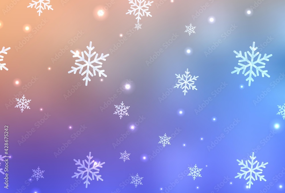 Light Blue, Yellow vector pattern in Christmas style.