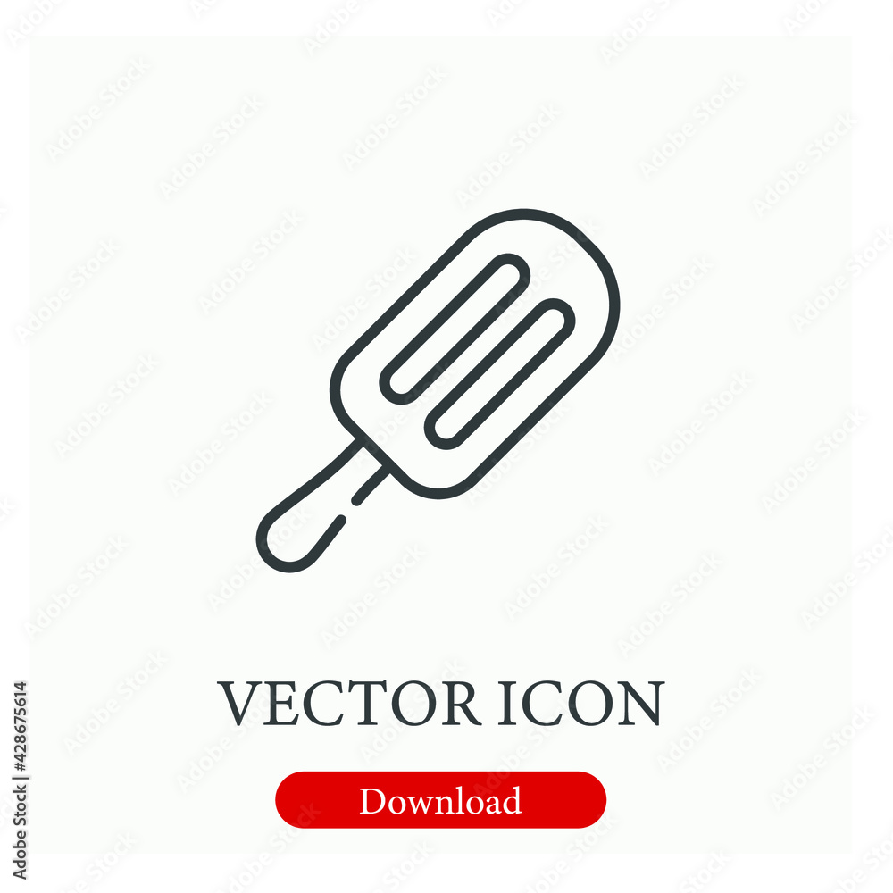 Ice cream vector icon. Editable stroke. Linear style sign for use on web design and mobile apps, logo. Symbol illustration. Pixel vector graphics - Vector Ice cream vector icon. Editable stroke. Linear style sign for use on web design and mobile apps, logo. Symbol illustration. Pixel vector graphics - Vector