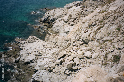 Cliff on Mykonos island, Greece