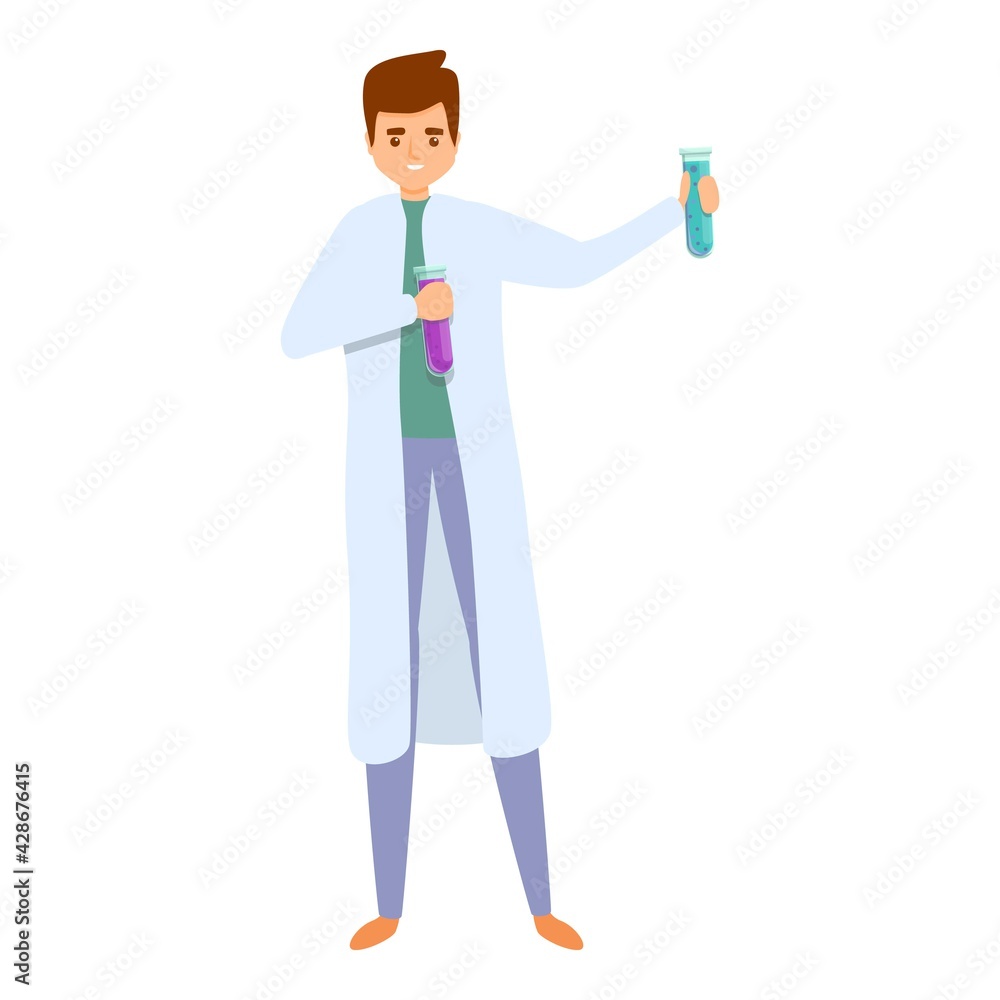 Lab scientist experiment icon. Cartoon of Lab scientist experiment vector icon for web design isolated on white background Lab scientist experiment icon. Cartoon of Lab scientist experiment vector icon for web design isolated on white background