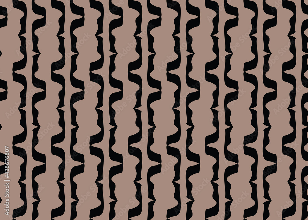 Vector texture background, seamless pattern. Hand drawn, brown, black colors.