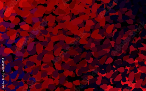 Dark Blue, Red vector backdrop with memphis shapes.