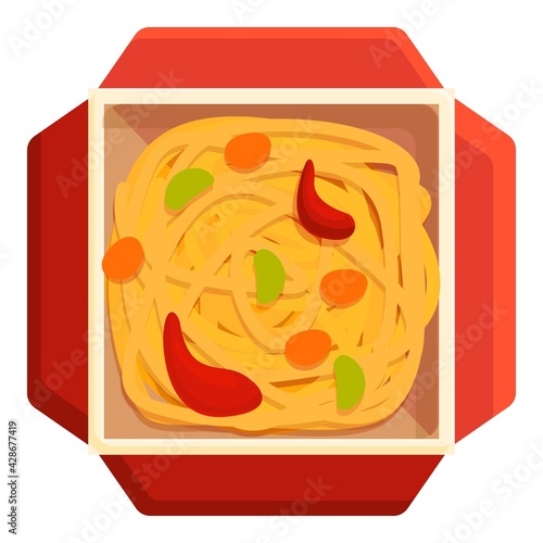 Fire wok food icon. Cartoon of Fire wok food vector icon for web design isolated on white background