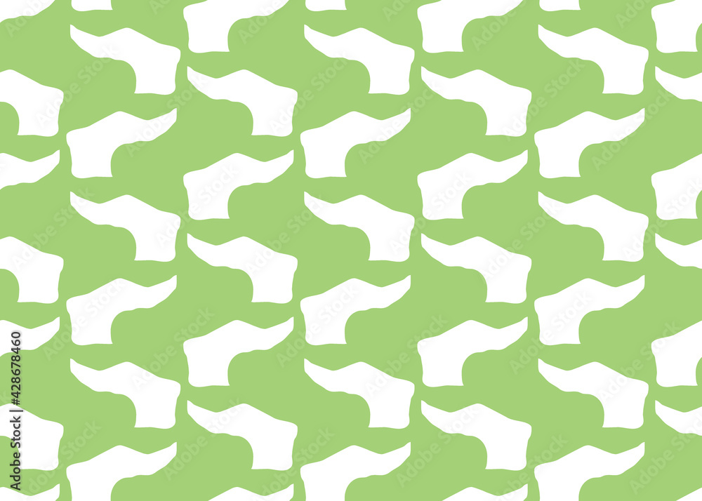 Vector texture background, seamless pattern. Hand drawn, green, white colors.