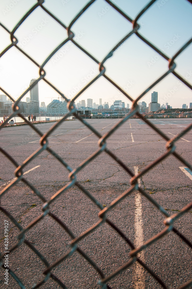 Fototapeta premium Fence by the city