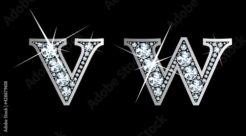 Diamond v and w in Lower Case