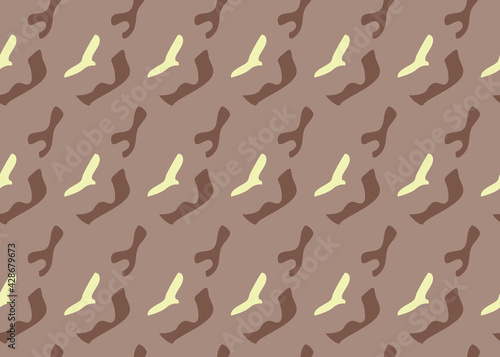 Vector texture background  seamless pattern. Hand drawn  brown  yellow colors.