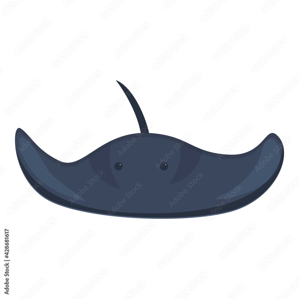 Fototapeta premium Underwater stingray icon. Cartoon of Underwater stingray vector icon for web design isolated on white background