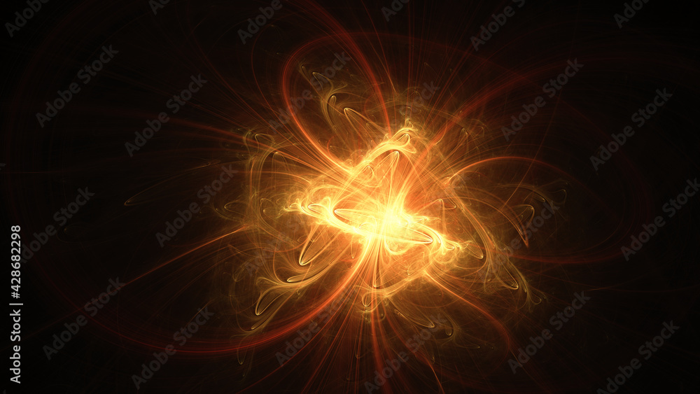 Abstract background, smooth multicolored lines on a black background. Abstract background, smooth multicolored lines on a black background.