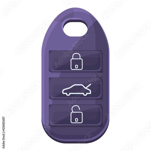 Alarm smart car key icon. Cartoon of Alarm smart car key vector icon for web design isolated on white background