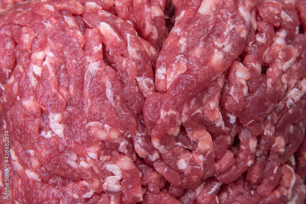 Macro detail of ground beef Macro detail of ground beef