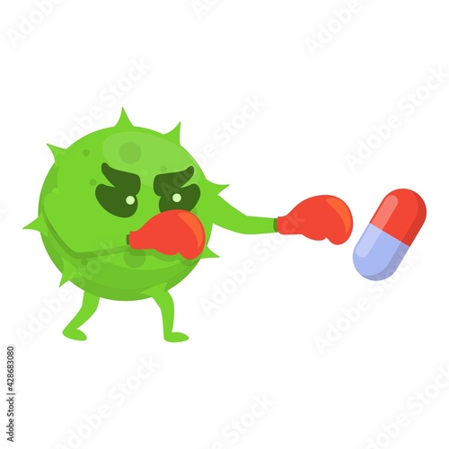 Boxing antibiotic resistance icon. Cartoon of Boxing antibiotic resistance vector icon for web design isolated on white background