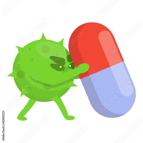 Capsule antibiotic resistance icon. Cartoon of Capsule antibiotic resistance vector icon for web design isolated on white background